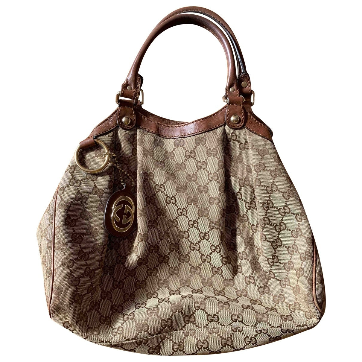 Gucci sukey beige cloth handbag