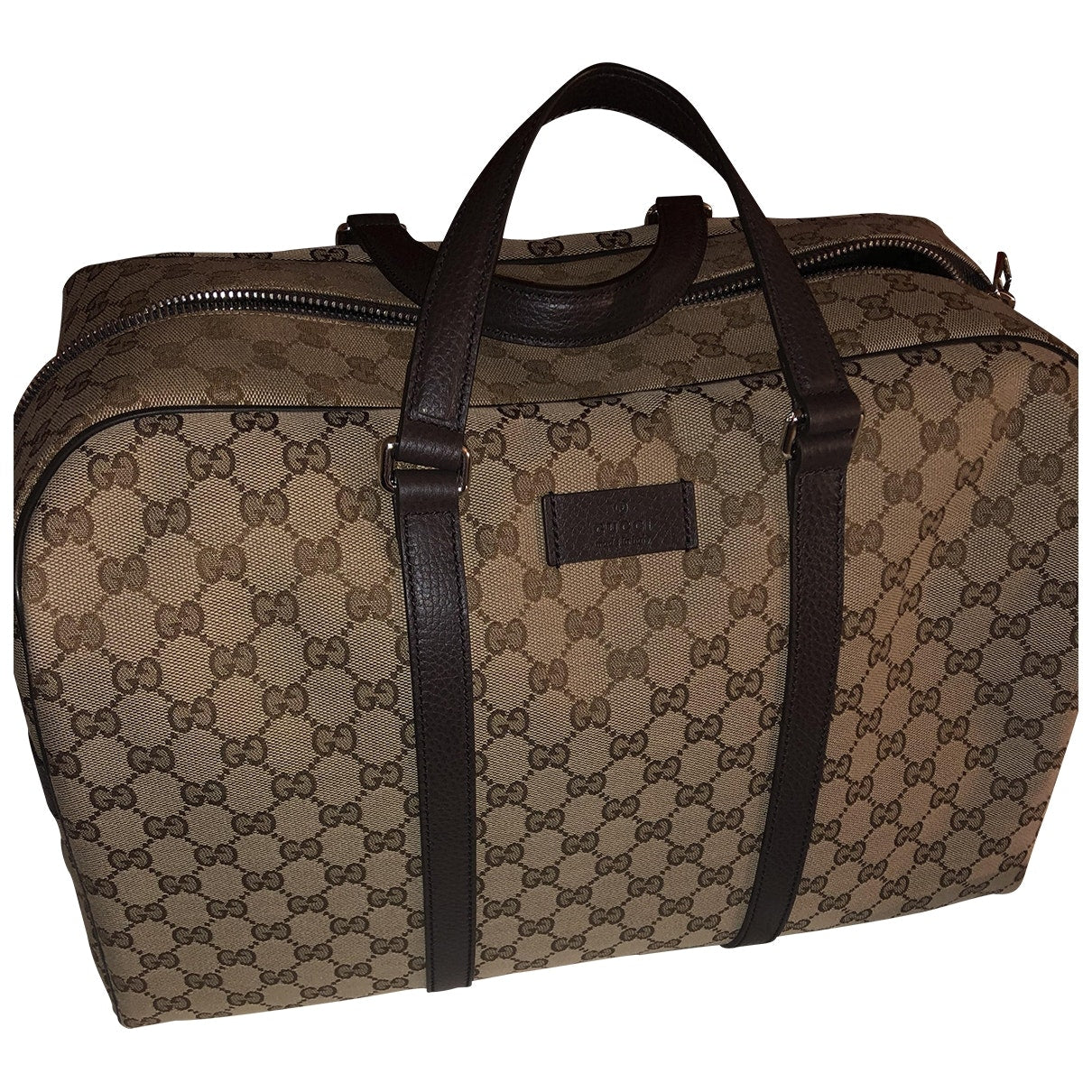 Gucci boston beige cloth travel bag
