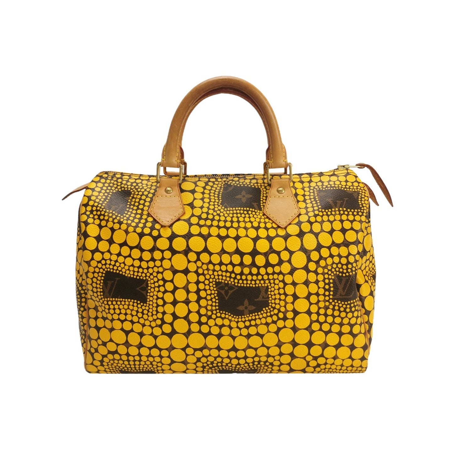 Louis Vuitton Kusama Town Speedy 30 Yellow Top Handle Handbag Bag 1
