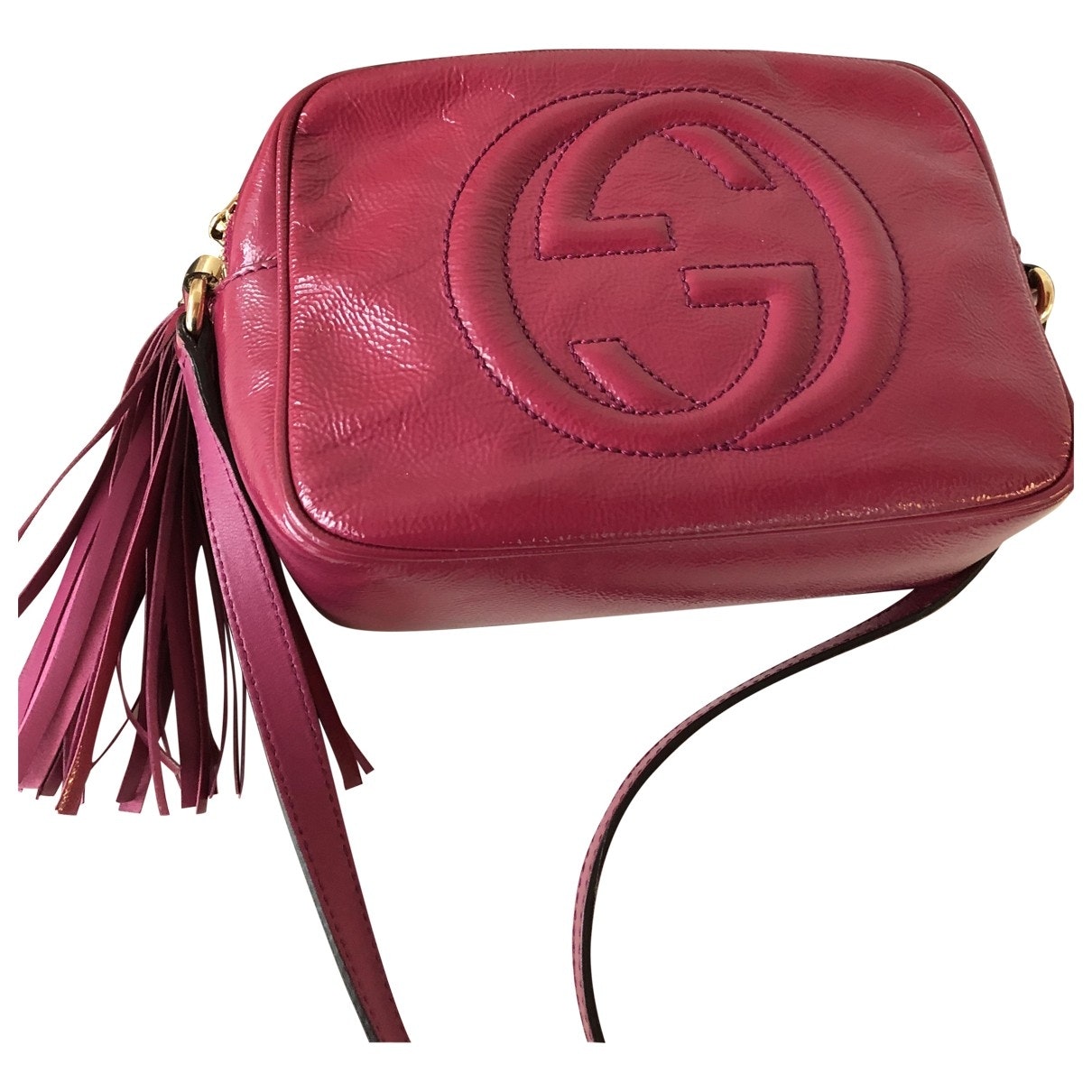 Gucci soho red patent leather handbag