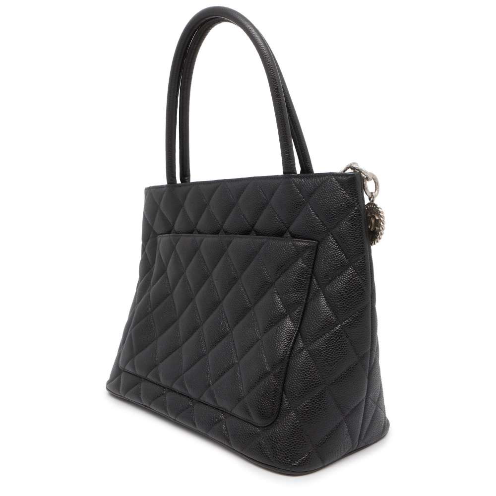 CHANEL Medallion Tote Black A01804 Caviar Leather