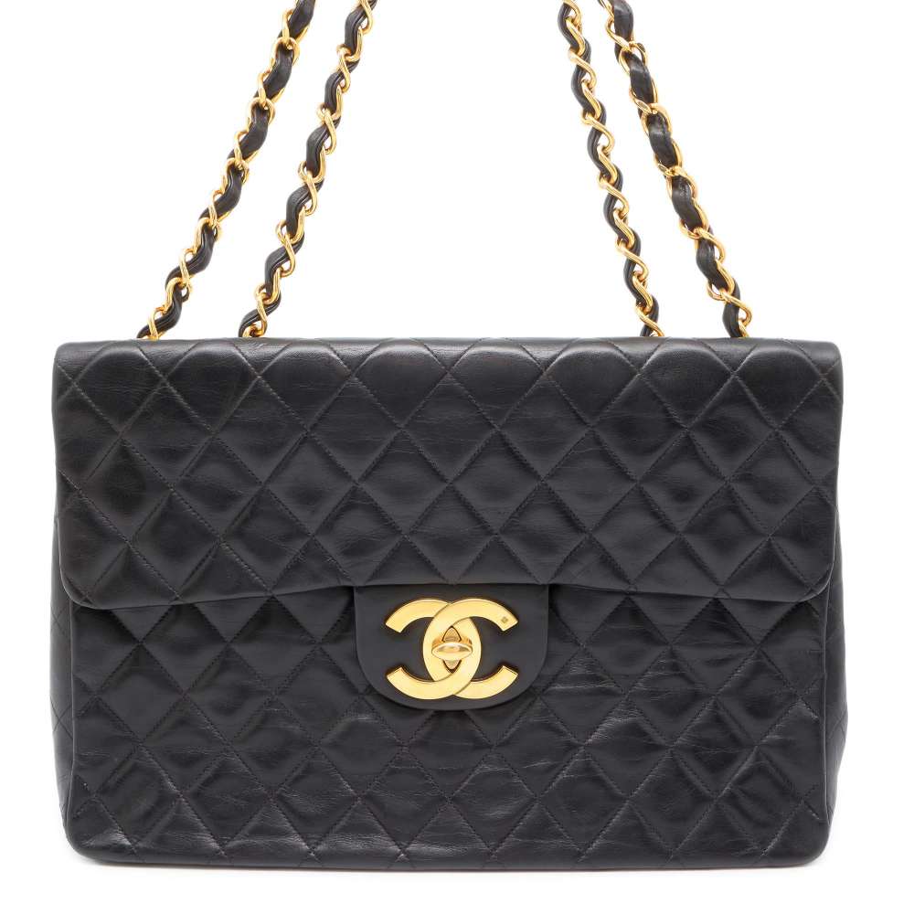 CHANEL Jumbo Matelasse ChainShoulder Black A04412 Lambskin
