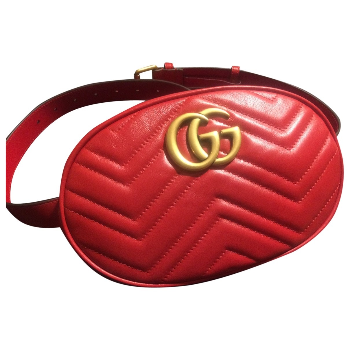 Gucci marmont red leather handbag