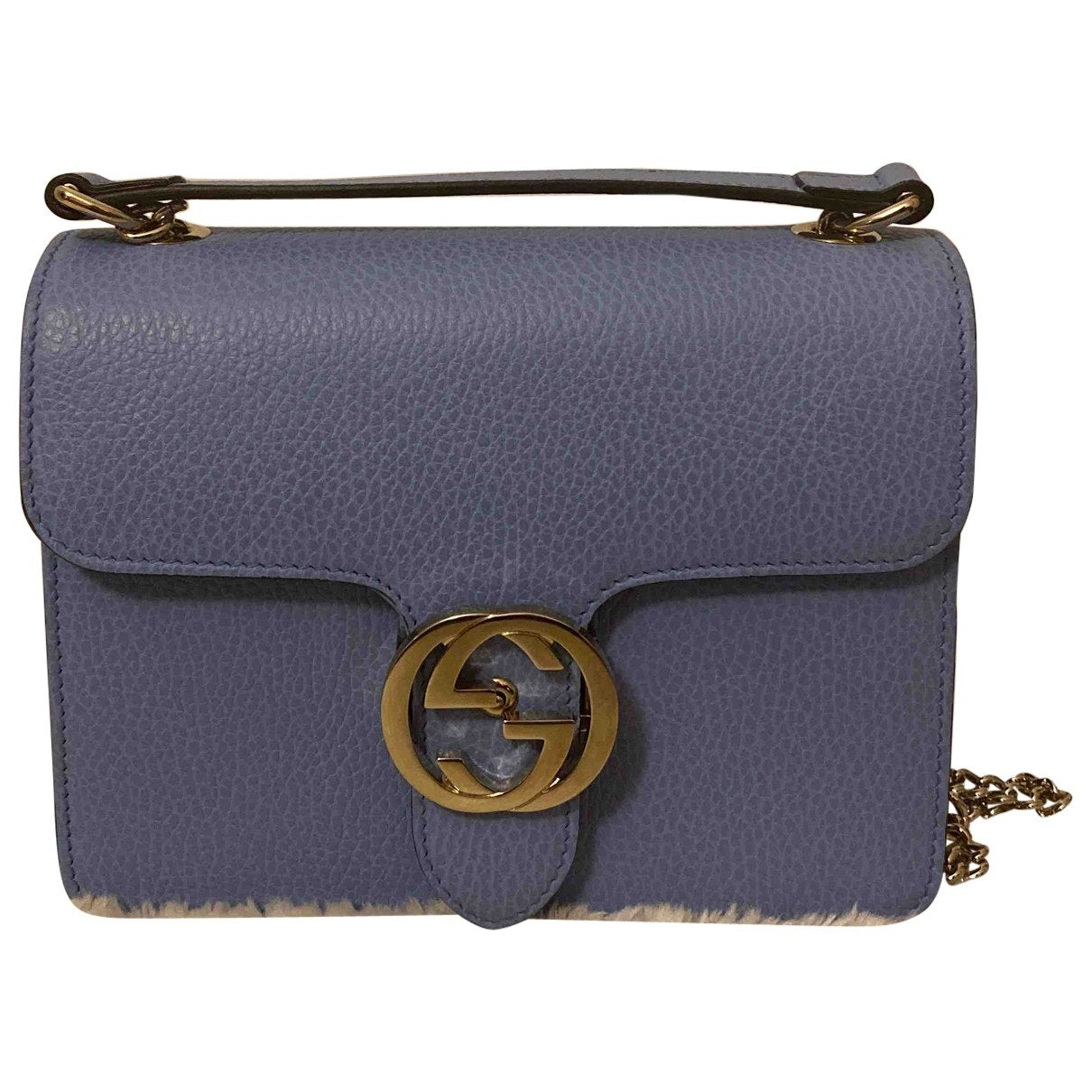Gucci interlocking blue leather handbag