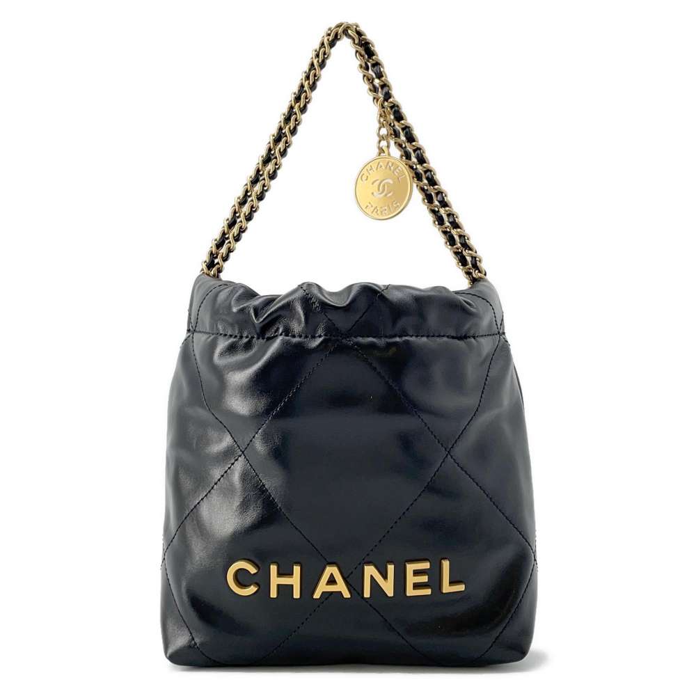 CHANEL CHANEL 22 2wayHandbag Black AS3980 Shiny Calf Leather Size Mini