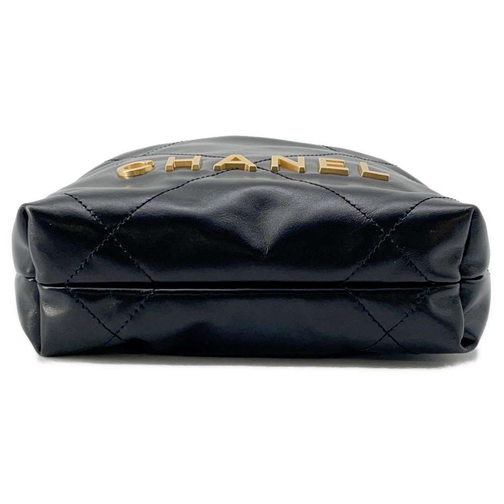 CHANEL CHANEL 22 2wayHandbag Black AS3980 Shiny Calf Leather Size Mini