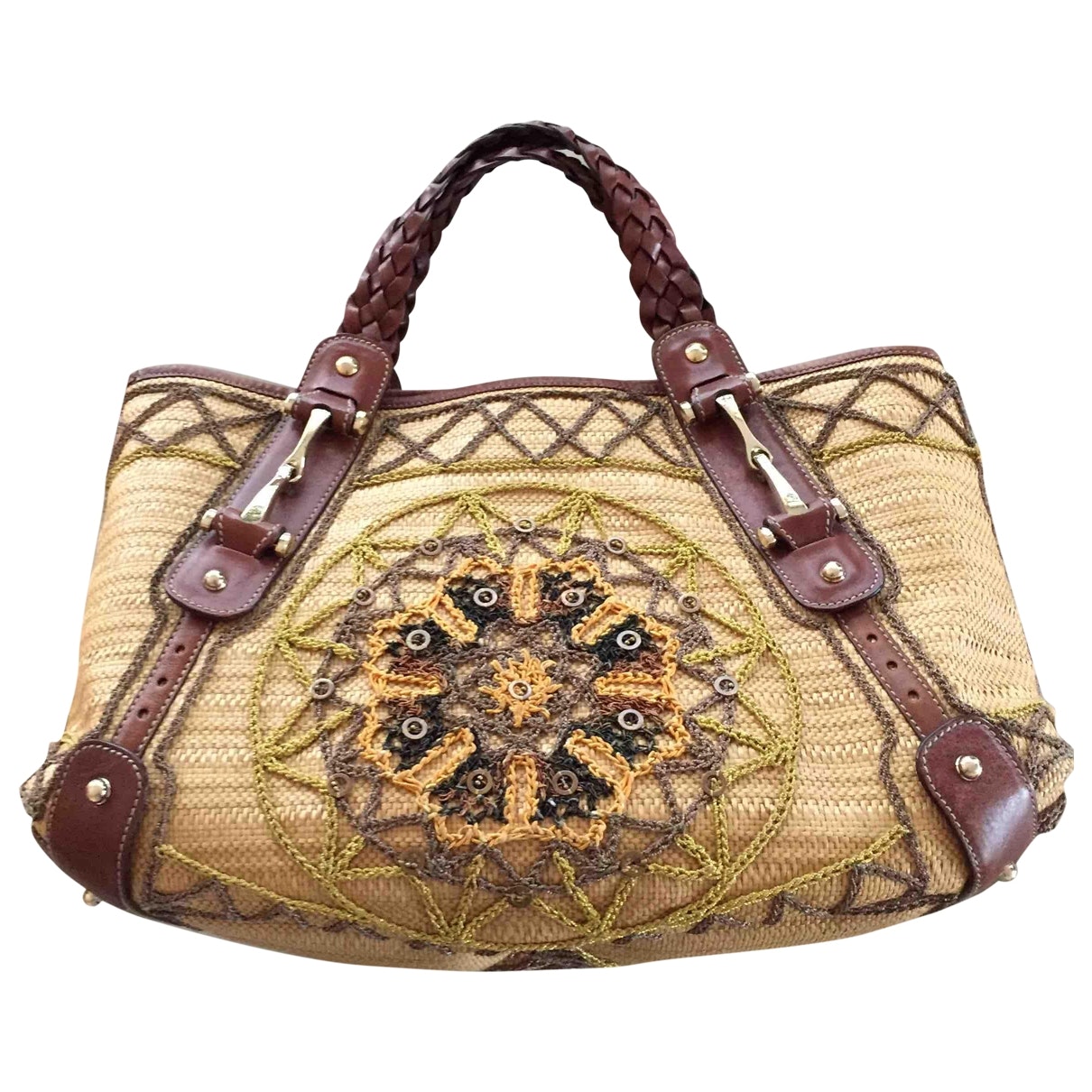 Gucci pelham beige wicker handbag