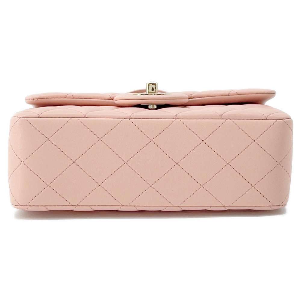 CHANEL Top handle mini Flap Bag Pink AS2431 Lambskin Size Mini