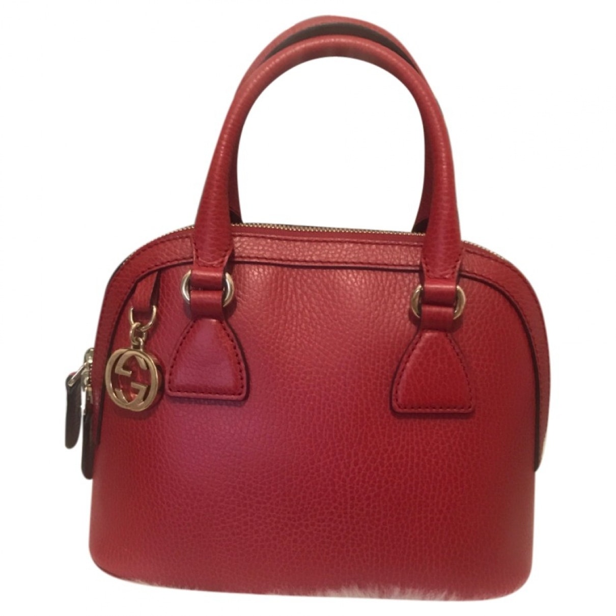 Gucci dôme red leather handbag