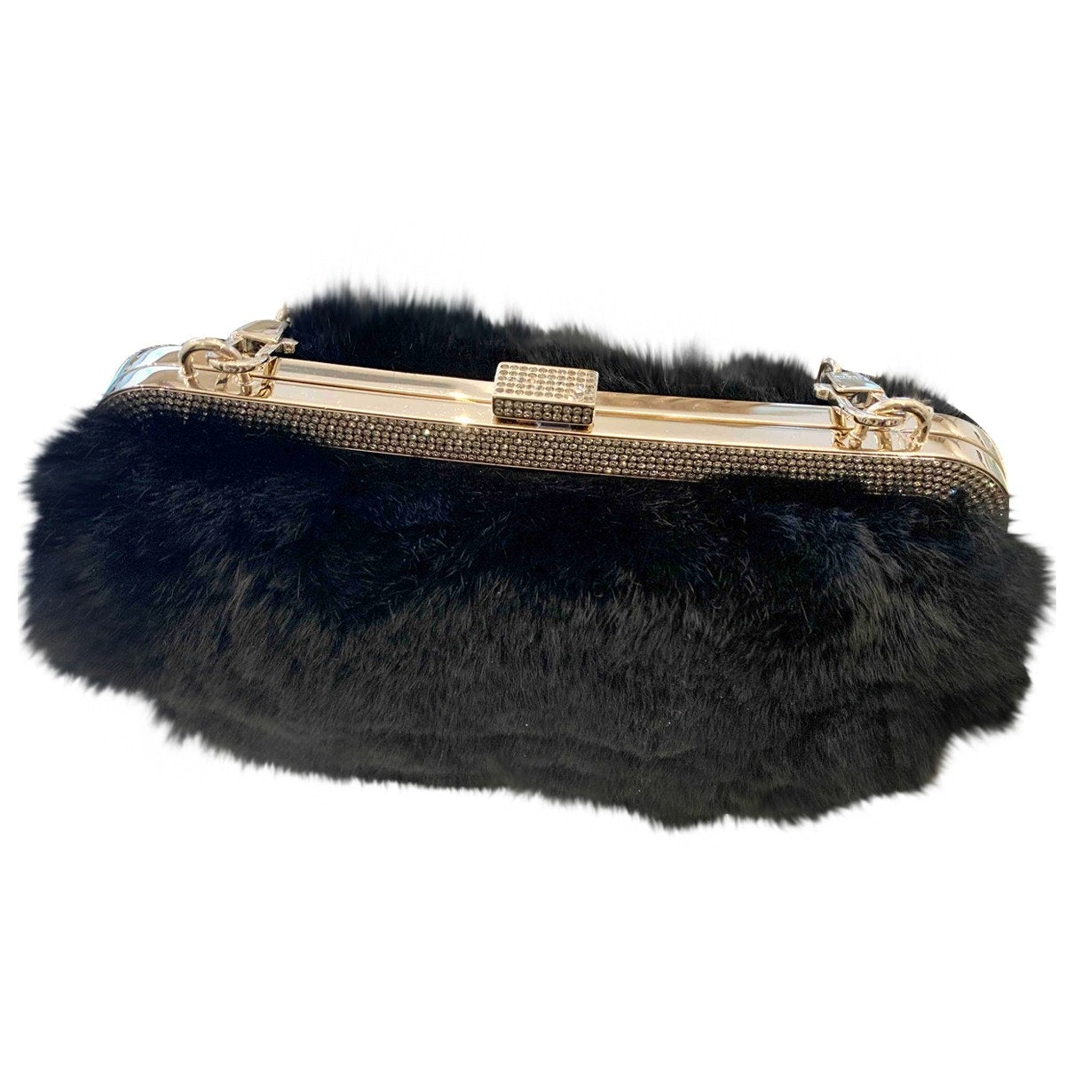 Gucci black fur handbag