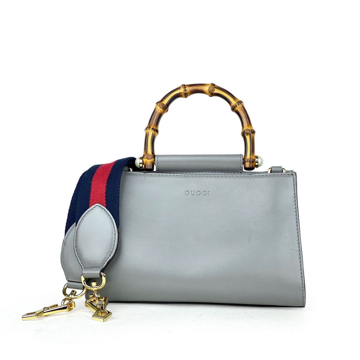 Gucci nymphaea grey leather handbag