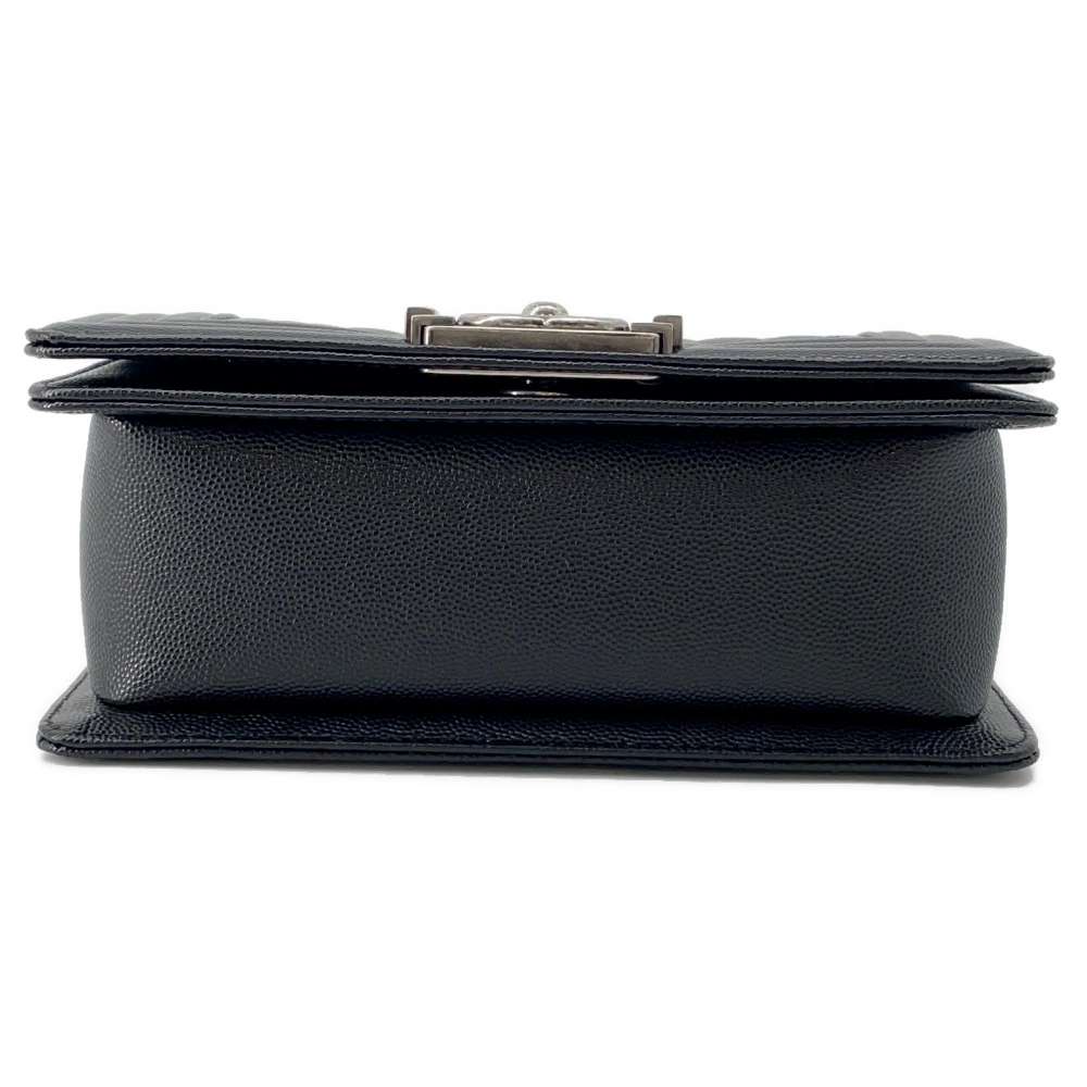 CHANEL Boy Chanel ChainShoulder Bag Black A67085 Caviar Leather Size 20
