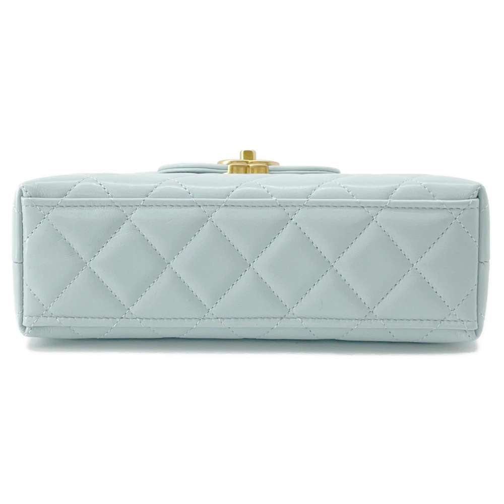 CHANEL Matelasse Shopping Chain Bag Light Blue AS4416 Calf Leather Size Mini