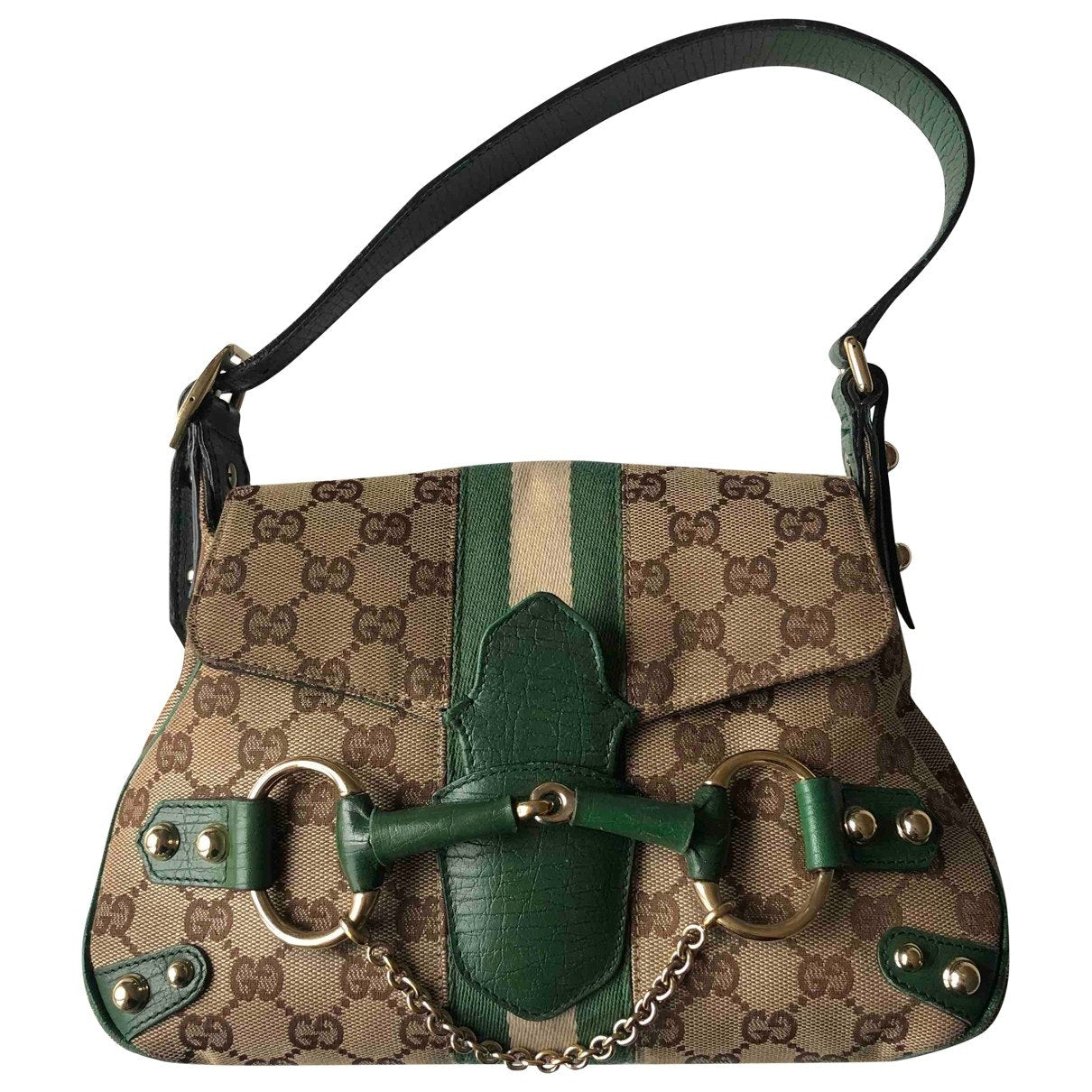 Gucci green cloth handbag