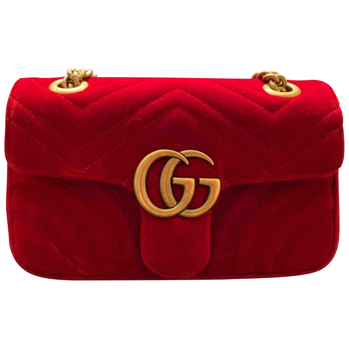 Gucci marmont red velvet handbag