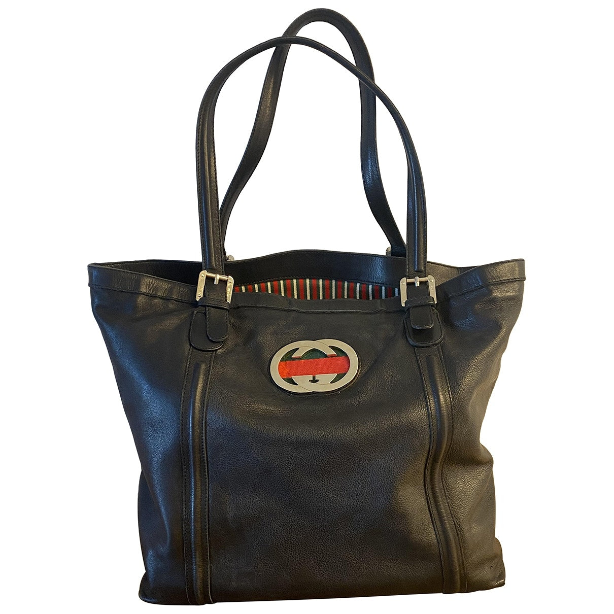 Gucci interlocking black leather handbag