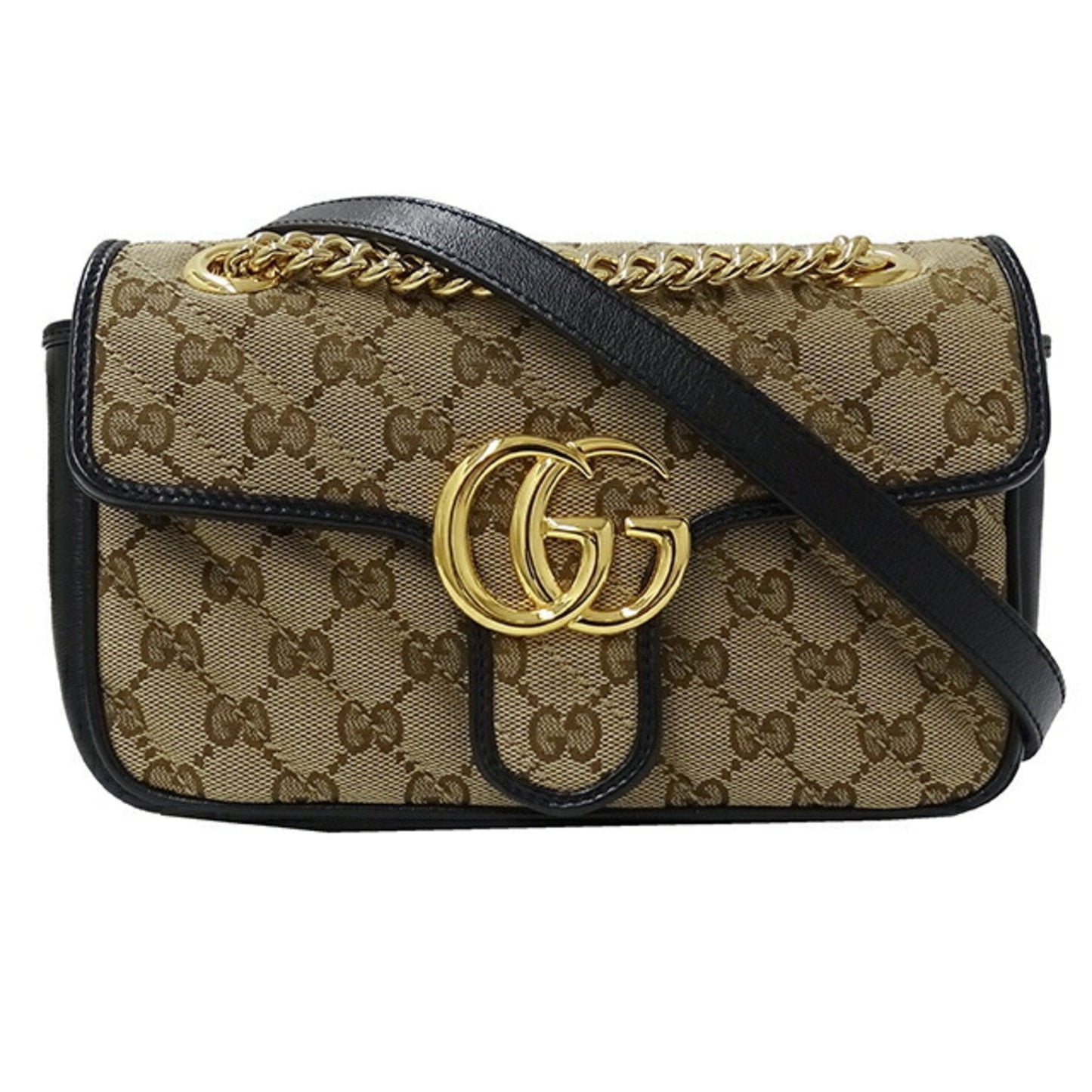 Gucci Gg Marmont Beige Canvas Shoulder Bag