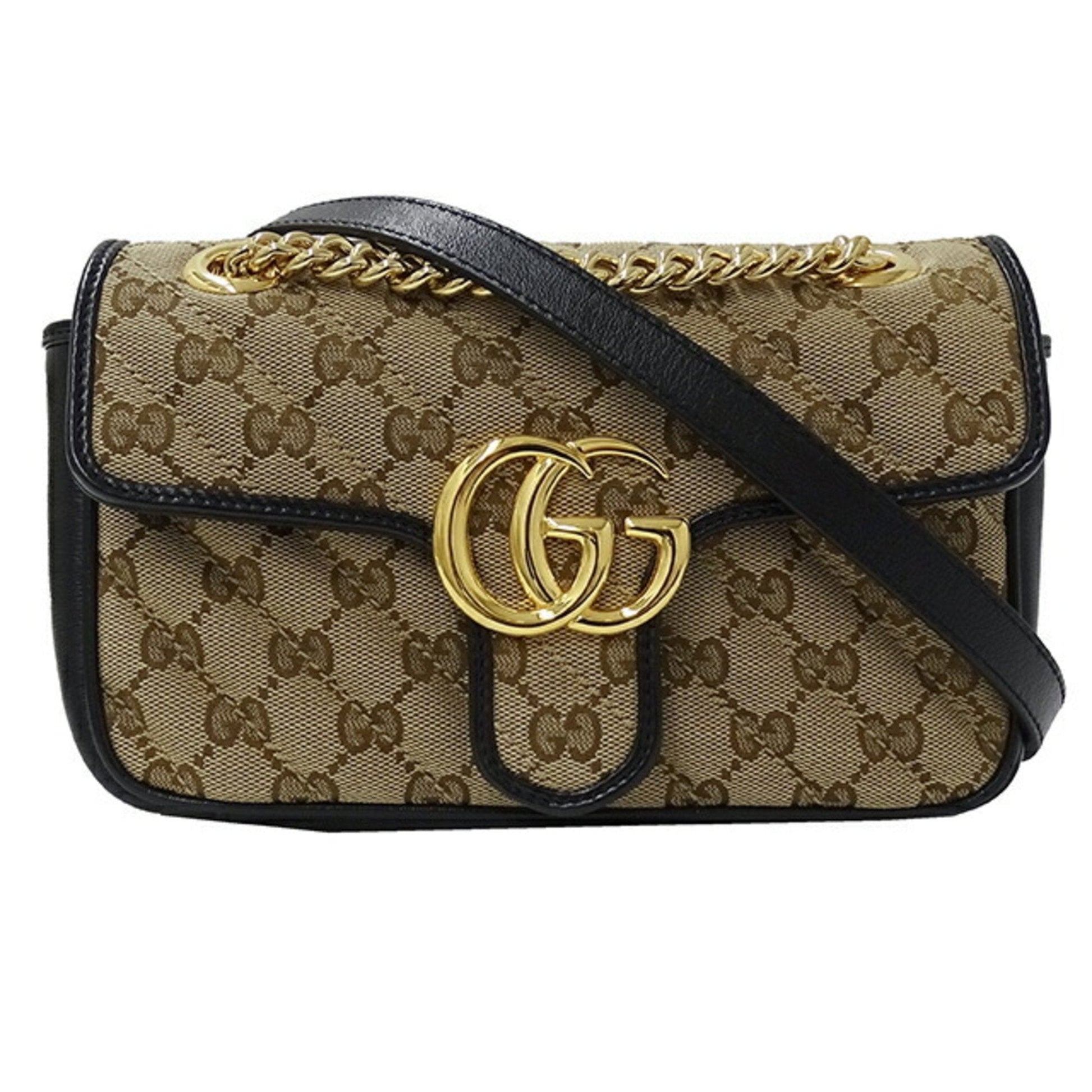 Gucci Gg Marmont Beige Canvas Shoulder Bag