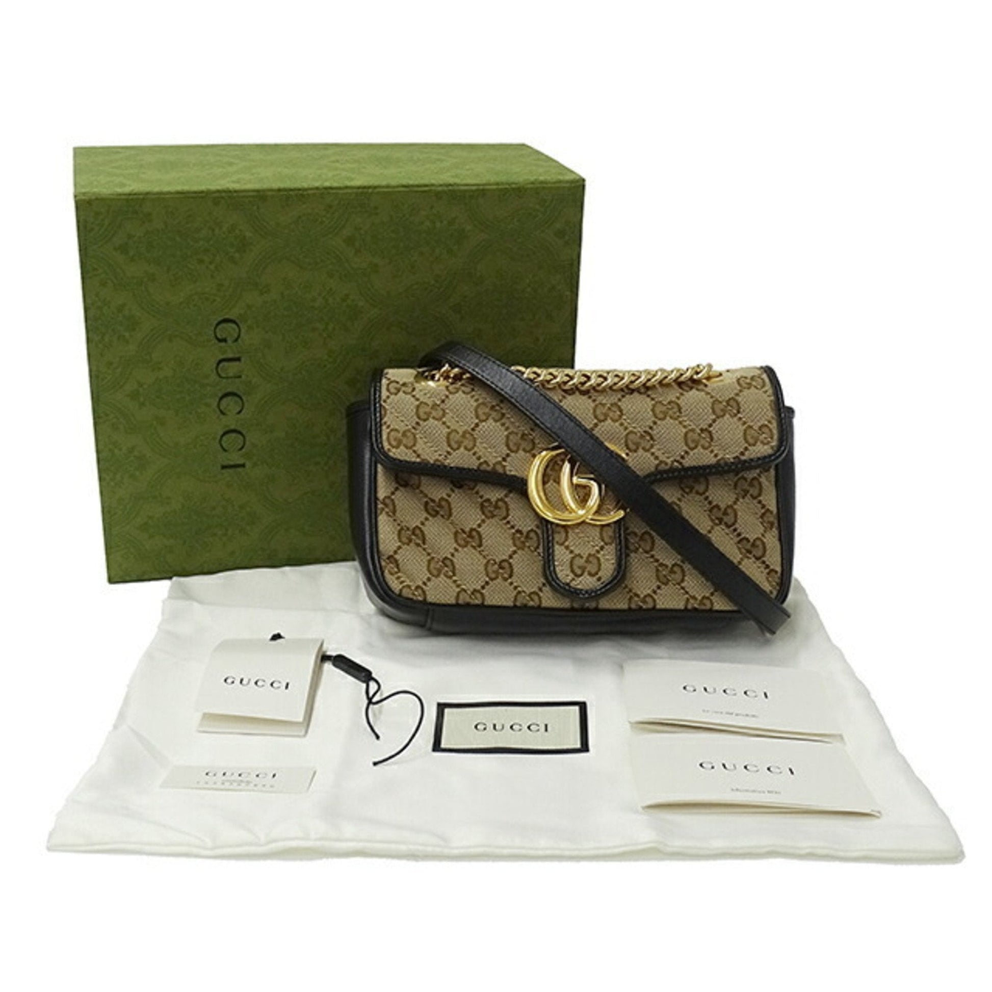 Gucci Gg Marmont Beige Canvas Shoulder Bag