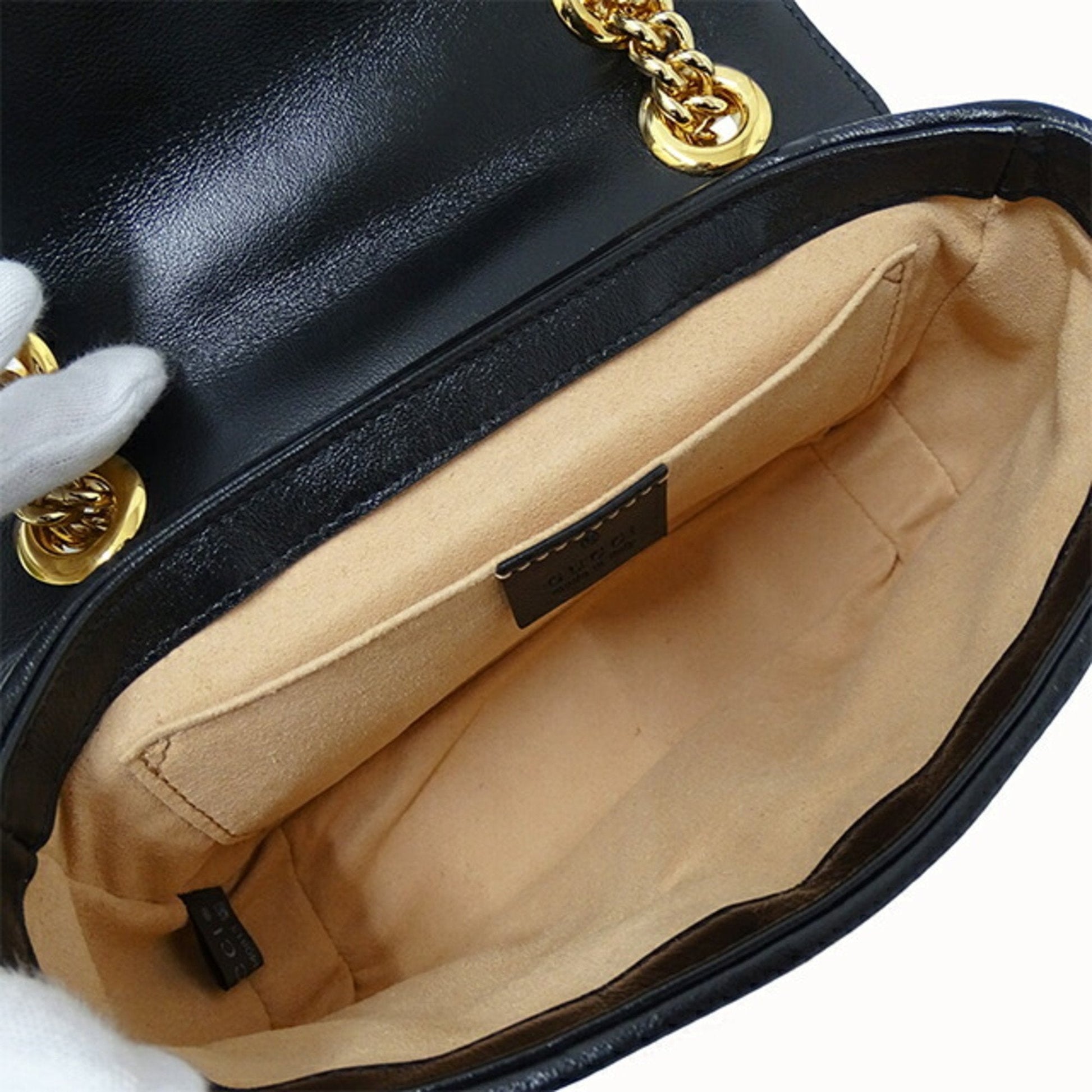 Gucci Gg Marmont Beige Canvas Shoulder Bag