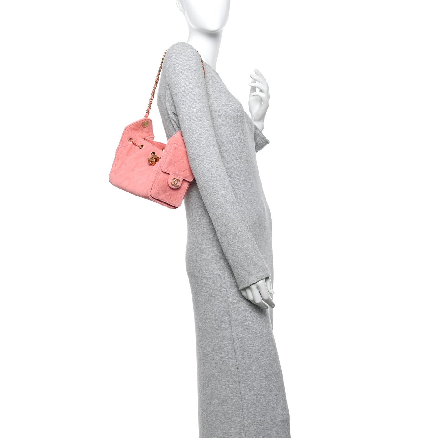 Chanel Suede Quilted Mini 25 Handbag Pink