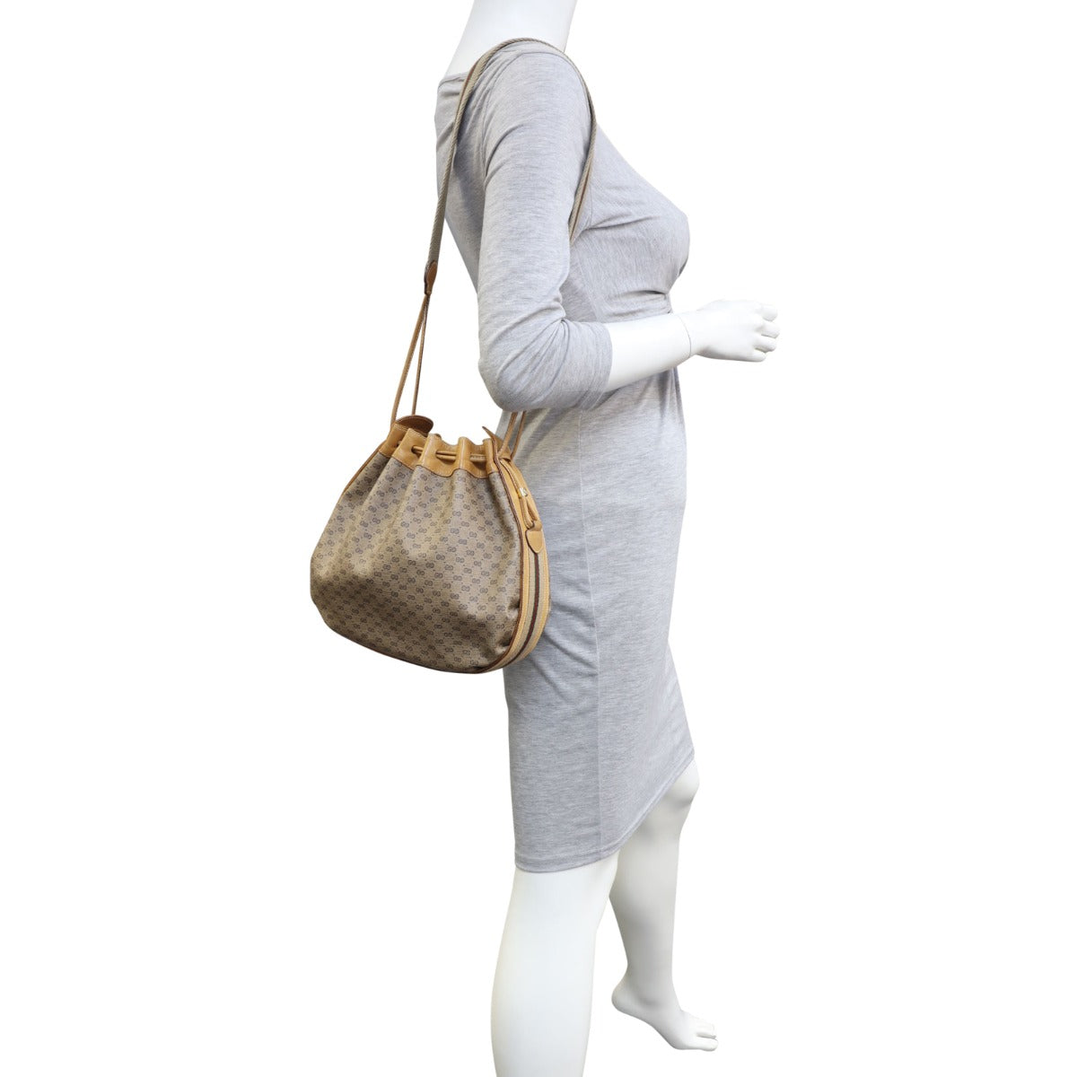 Gucci Micro GG Drawstring Bucket Bag