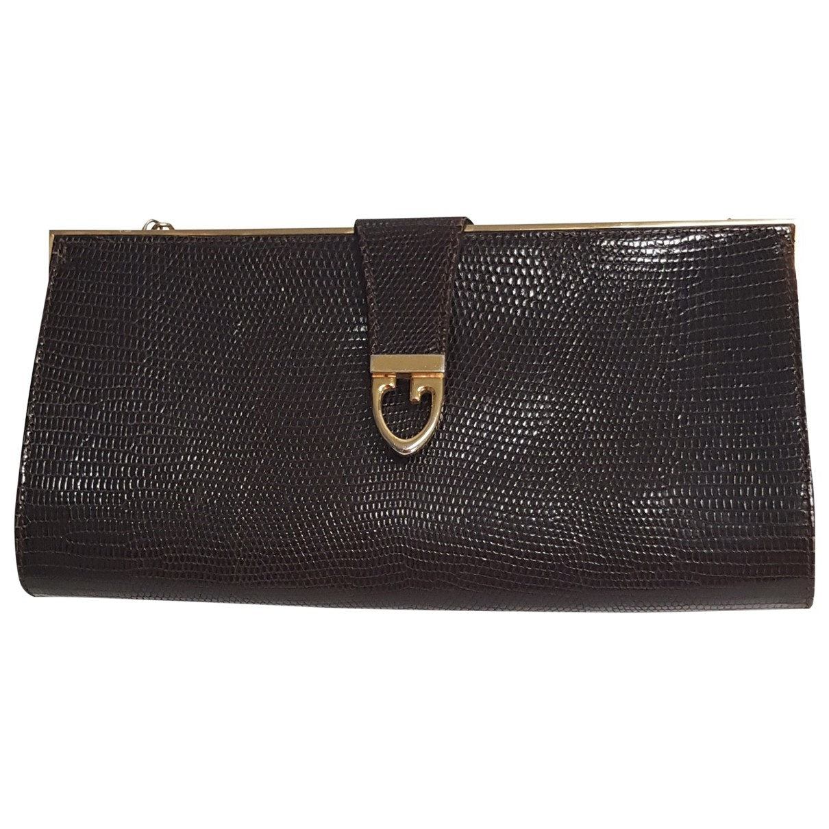 Gucci Brown Lizard Clutch bag