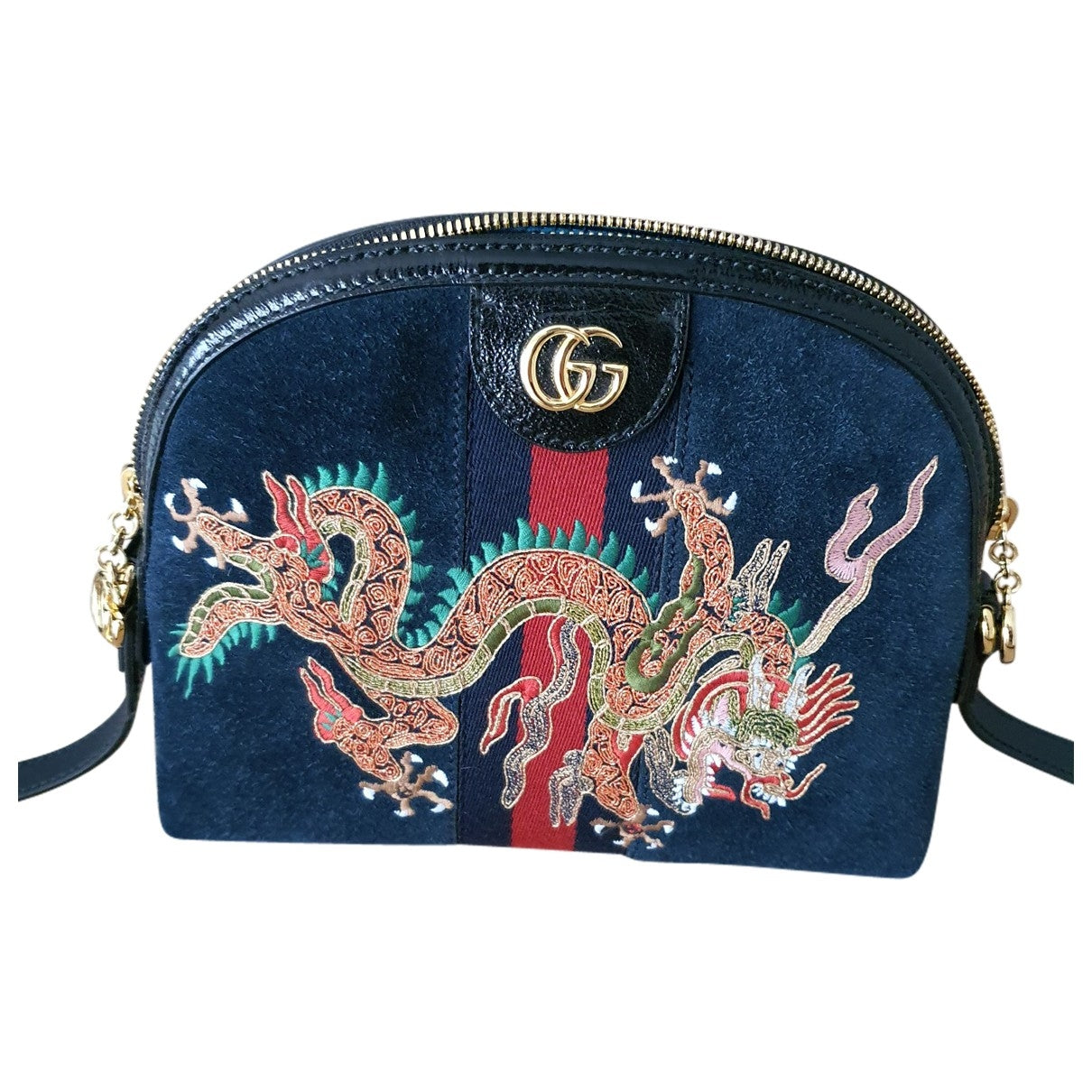 Gucci ophidia blue leather handbag