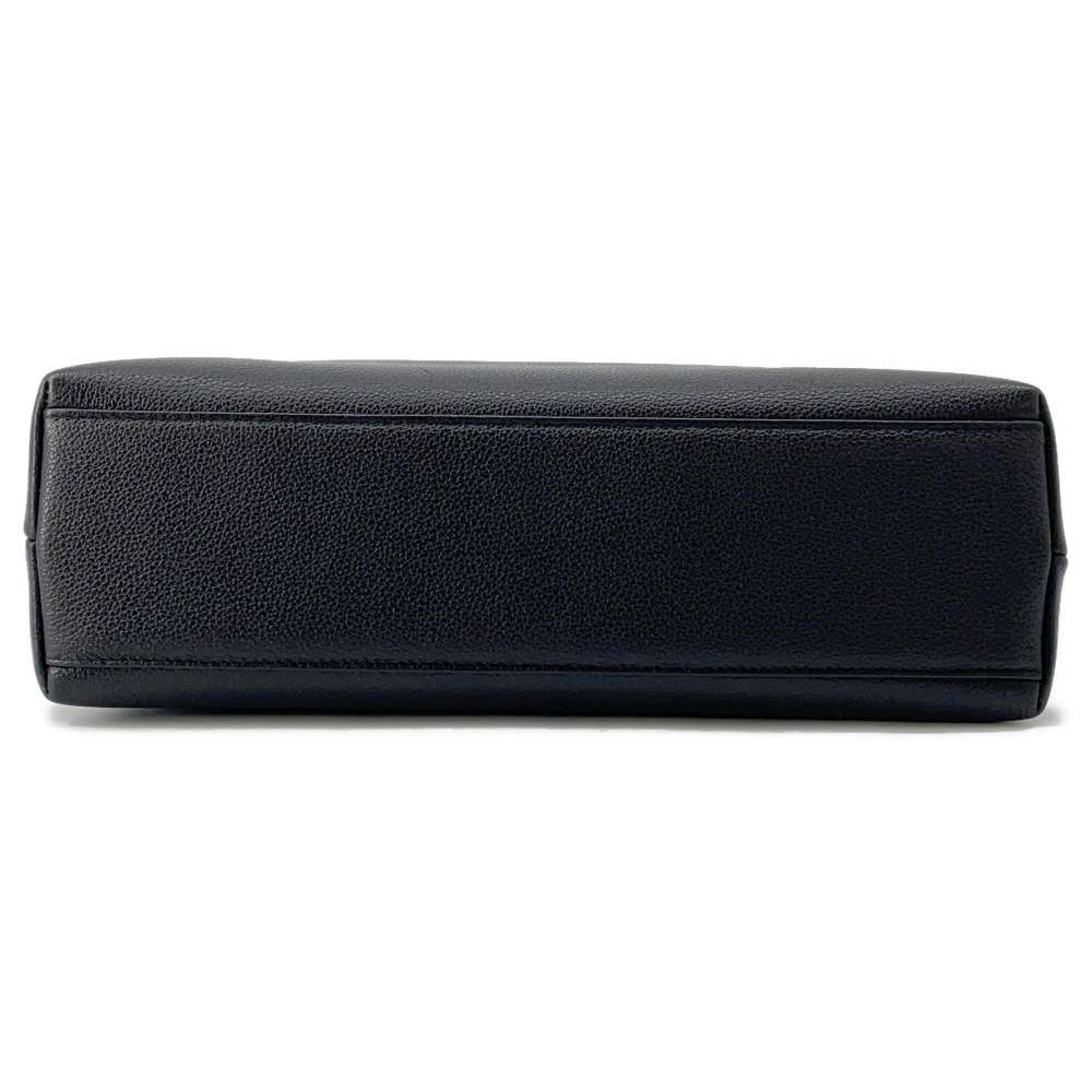 CHANEL CC Logo Shoulder Bag Black Leather