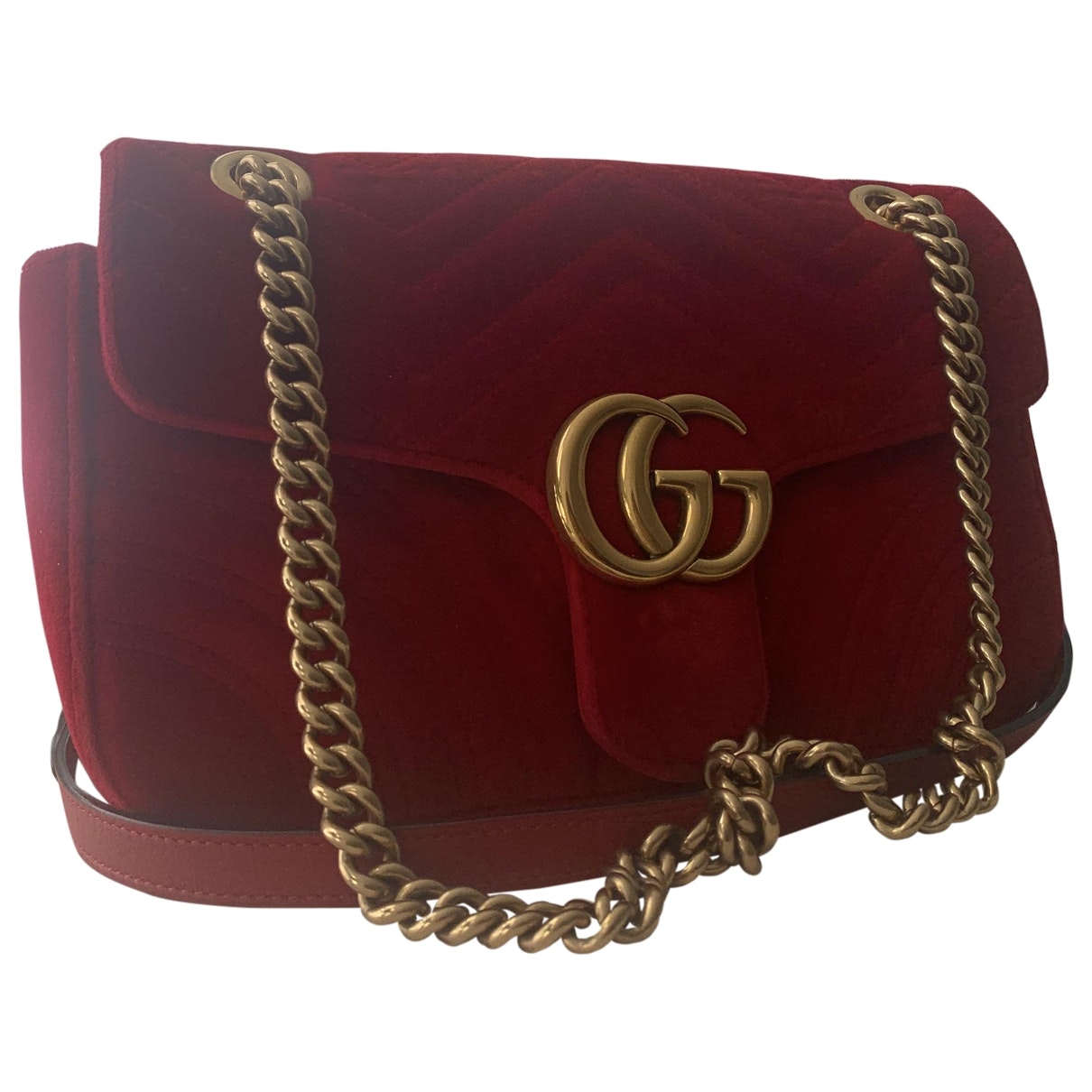 Gucci marmont red velvet handbag