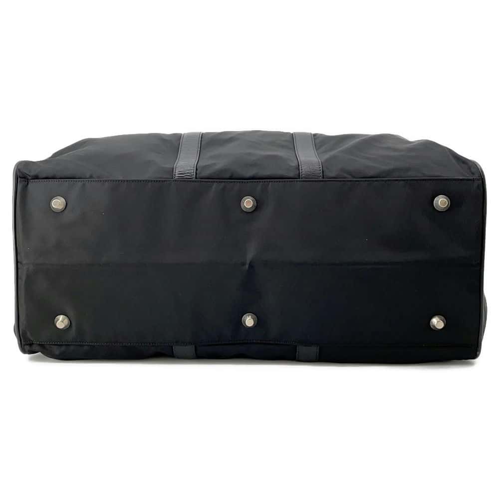 Prada 2Way Travel Bag Leather Nylon Black