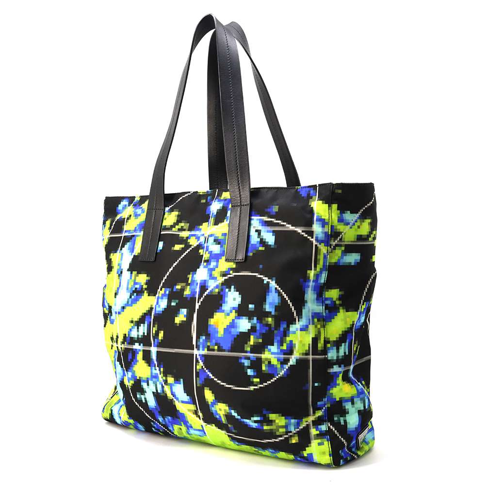 Prada Tote Bag Nylon Black Multicolor