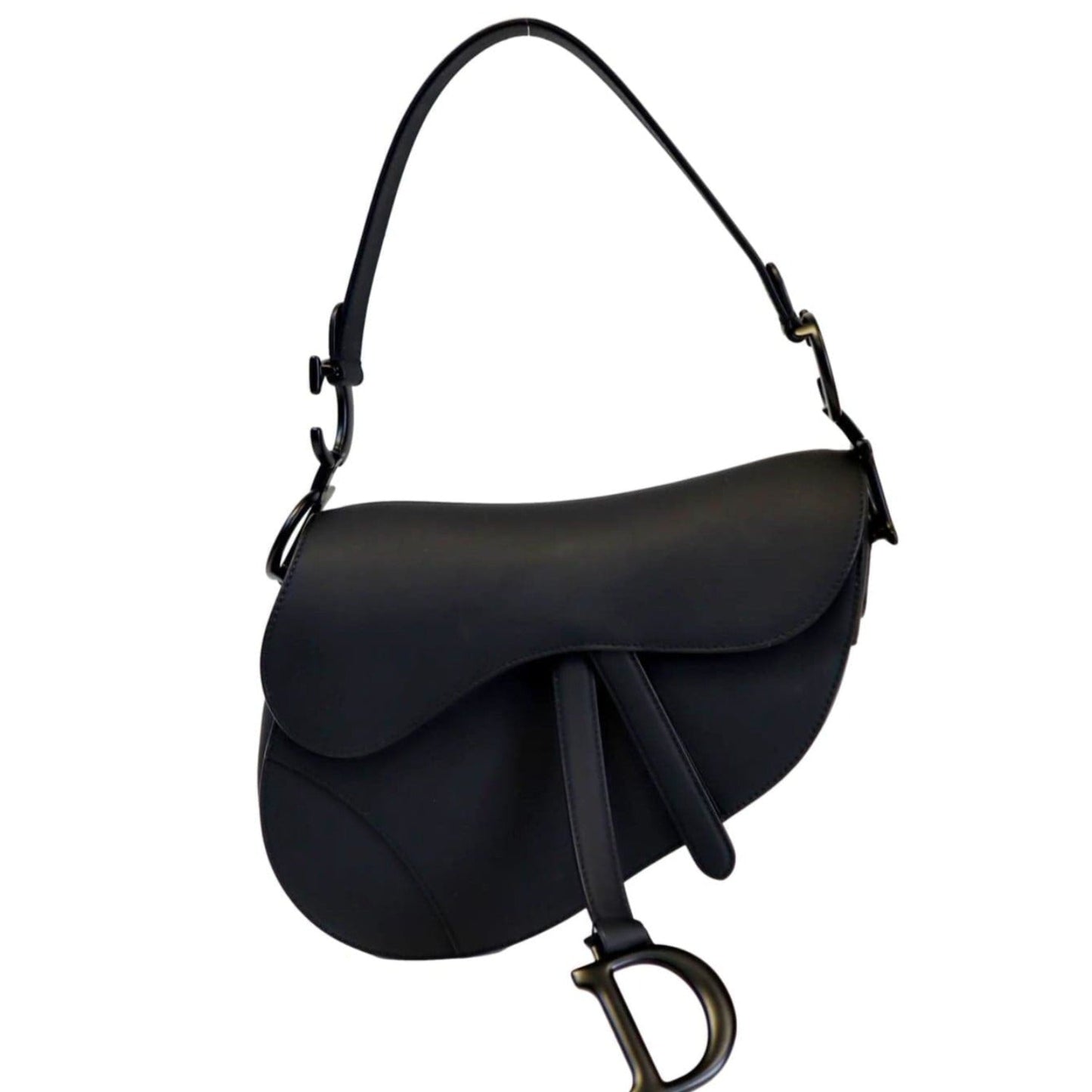 Dior Saddle Satchel Bag Leather Black Travel Bag