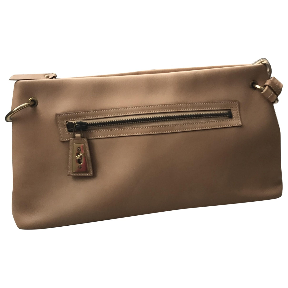 Gucci beige leather clutch bag
