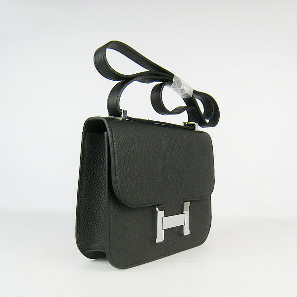 Hermes Luxury Constance Cowskin Bag H Leather Black Travel Bag