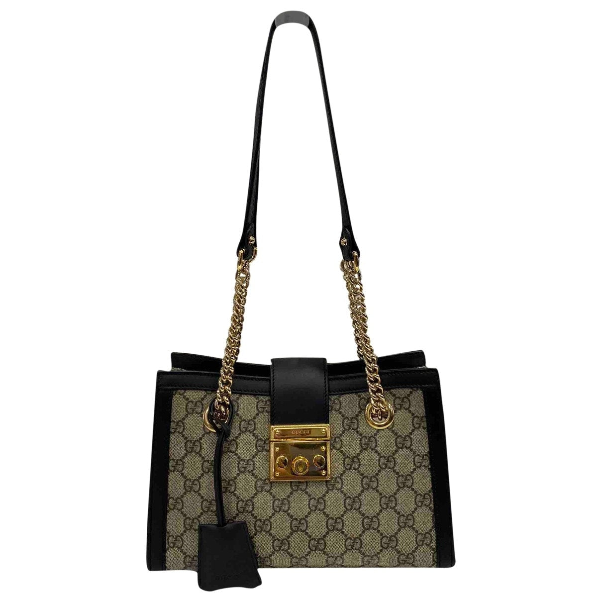 Gucci padlock beige cloth handbag
