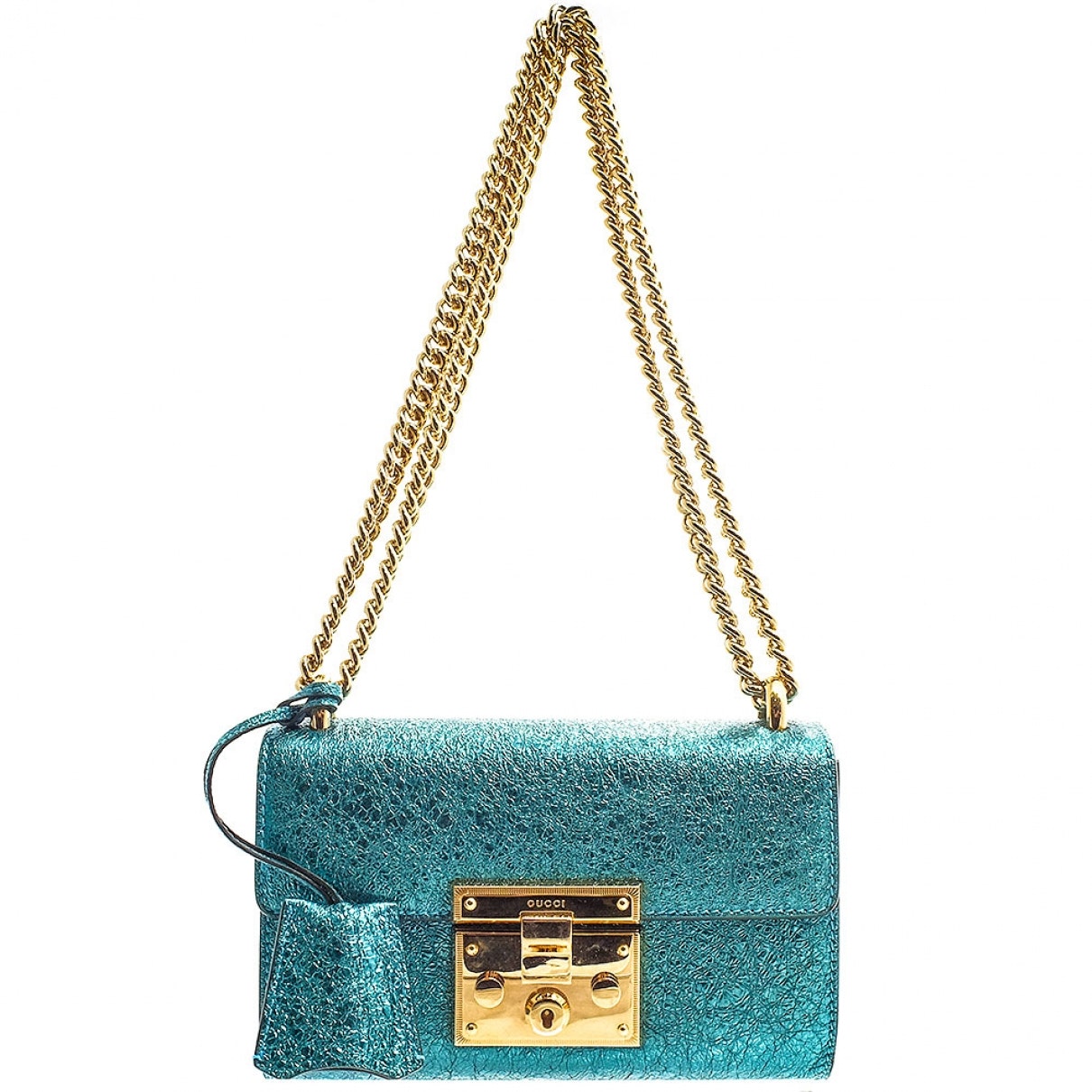 Gucci padlock green leather handbag