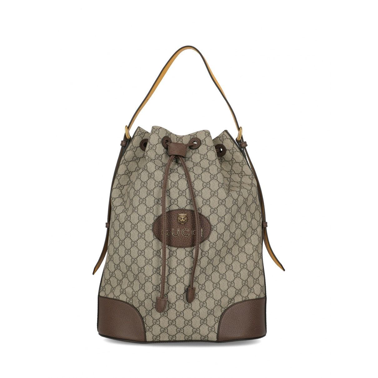 Gucci brown cloth backpacks
