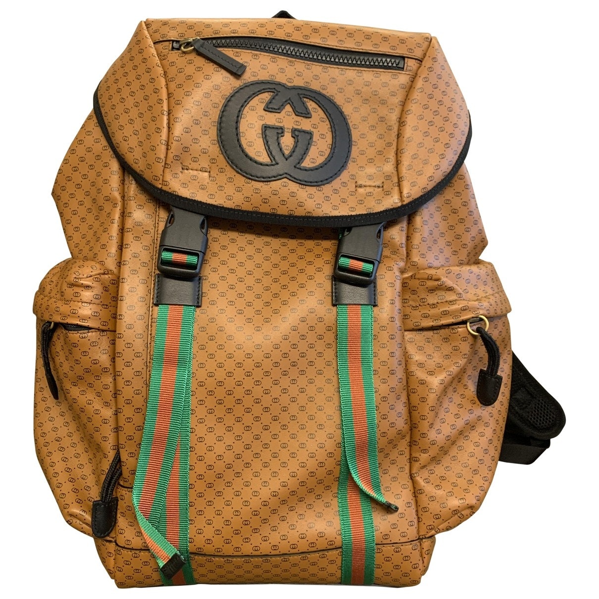 Gucci mesh camel leather bag