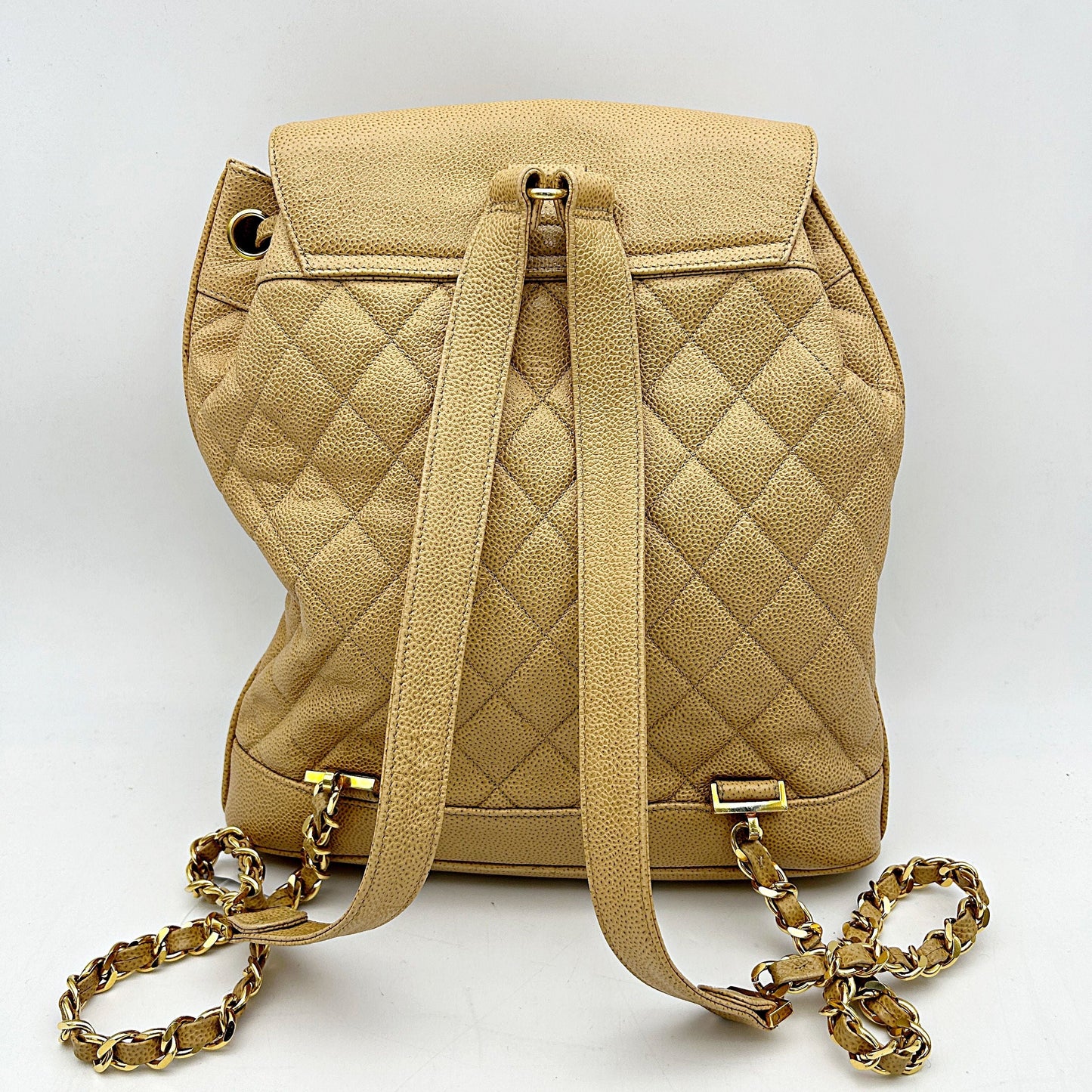 Chanel Beige Caviar Leather Backpack Chanel ch66270ww