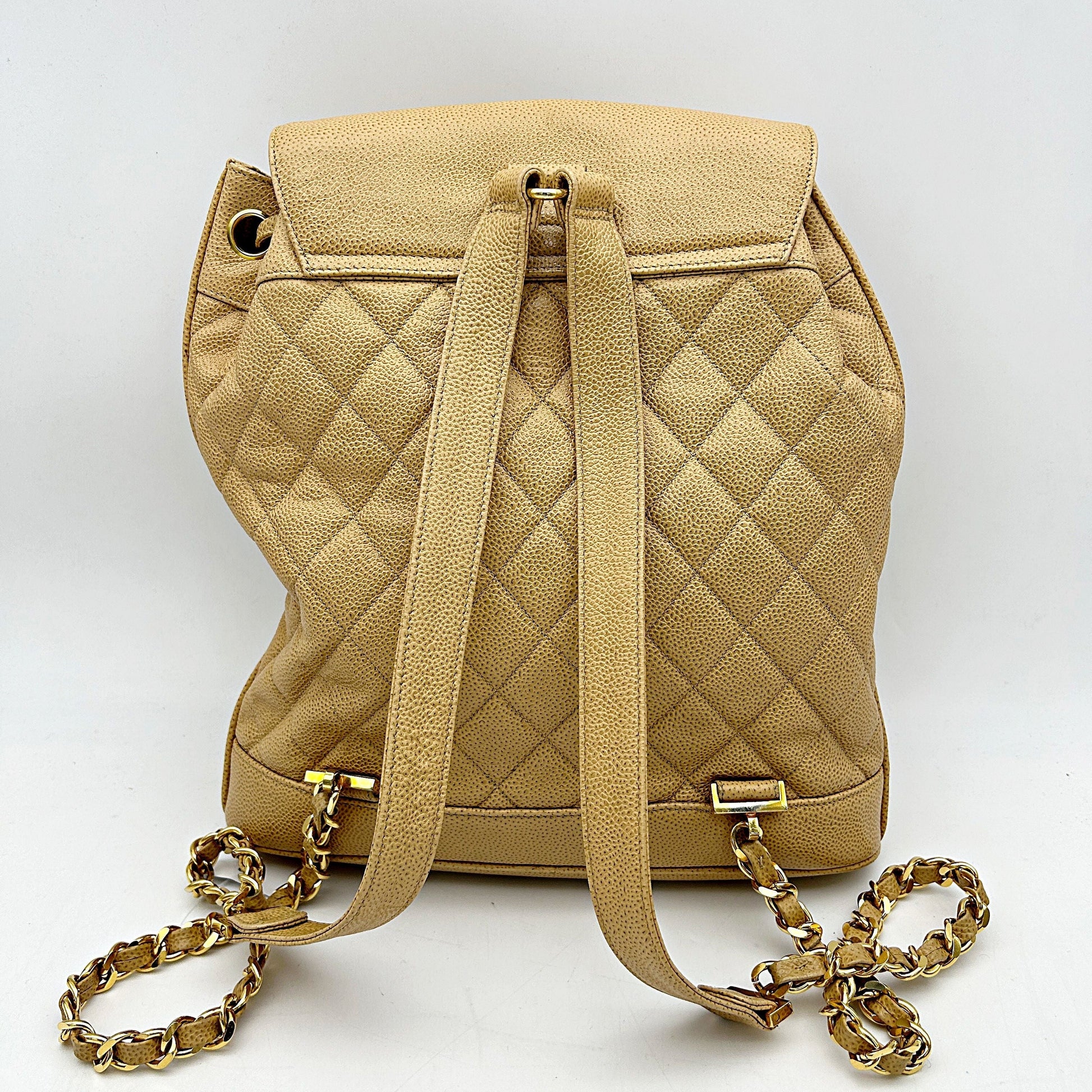 Chanel Beige Caviar Leather Backpack Chanel ch66270ww