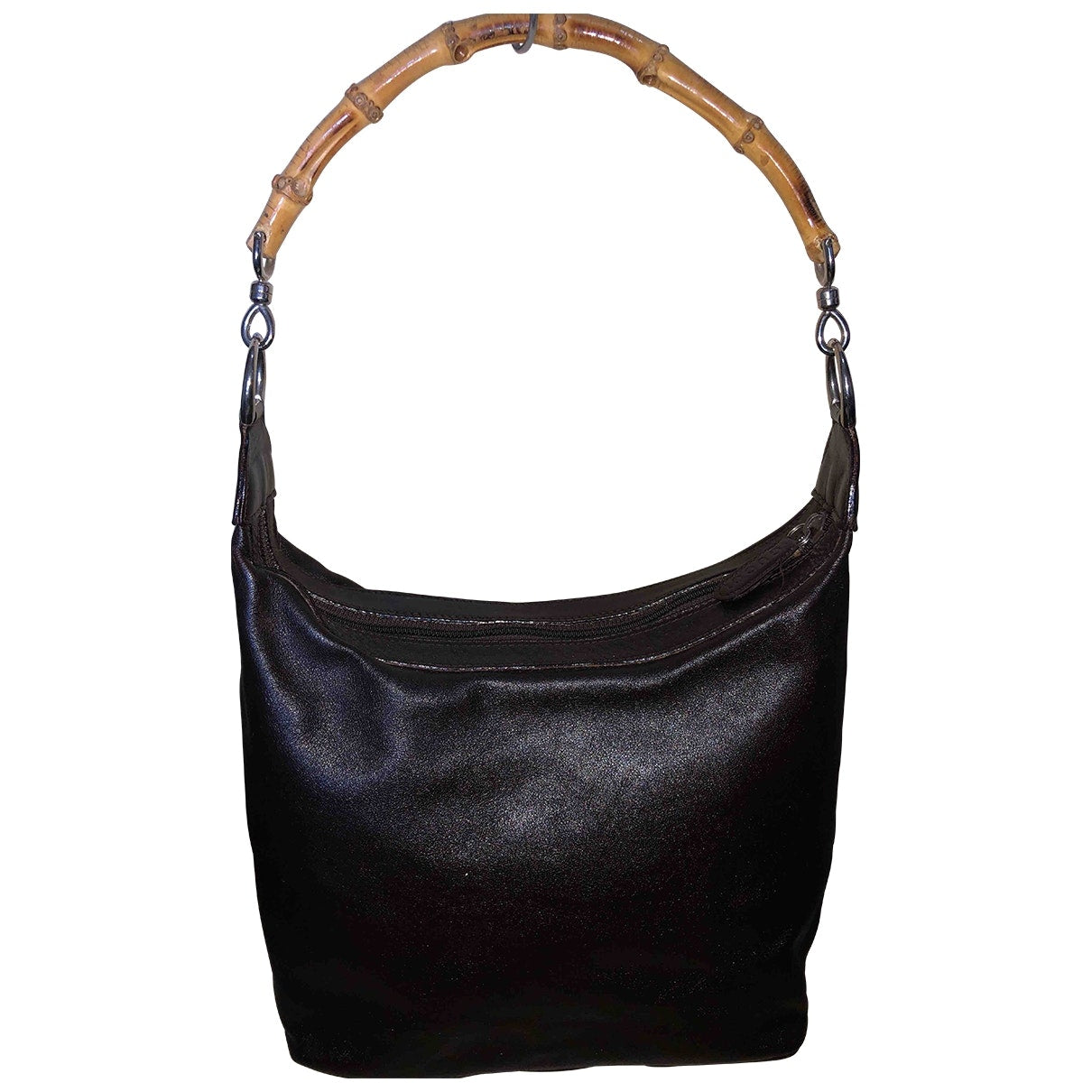 Gucci bamboo brown leather handbag