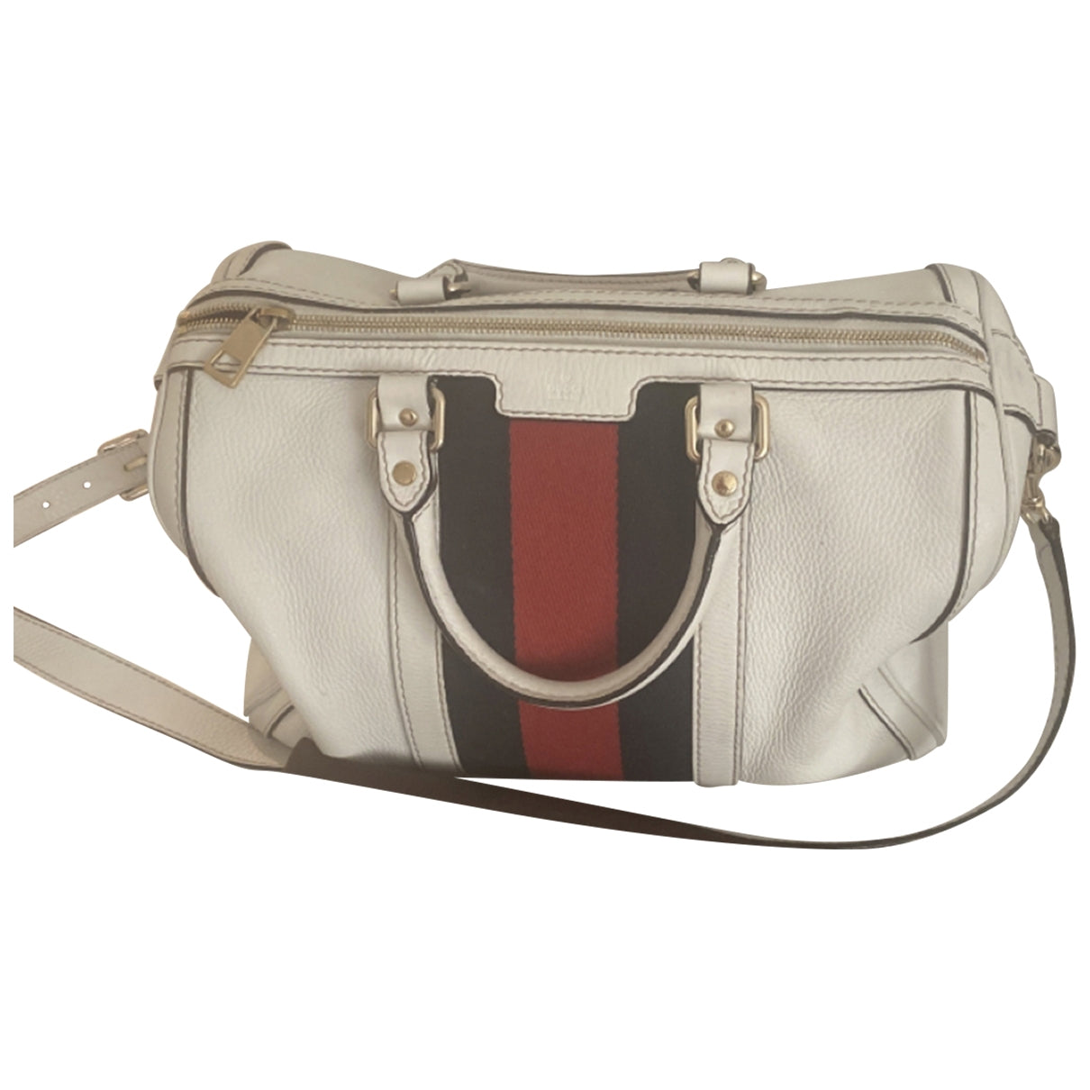 Gucci boston white leather handbag