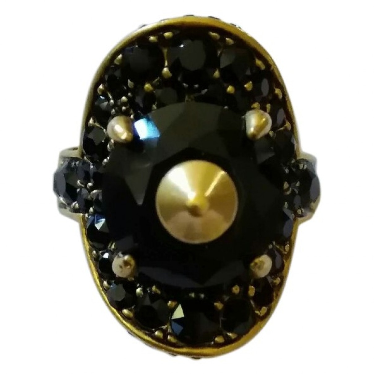 Gucci black crystal rings