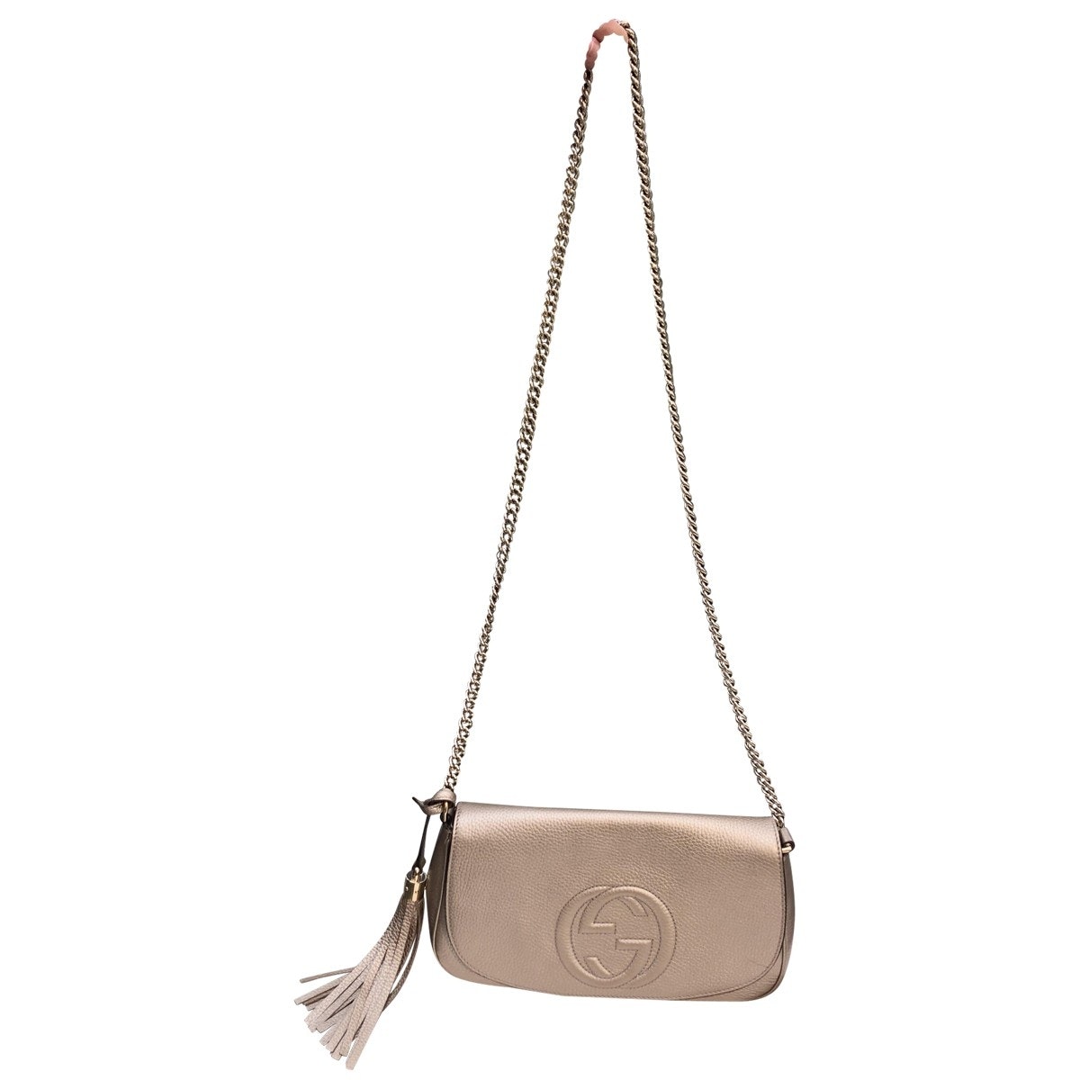 Gucci gold leather handbag