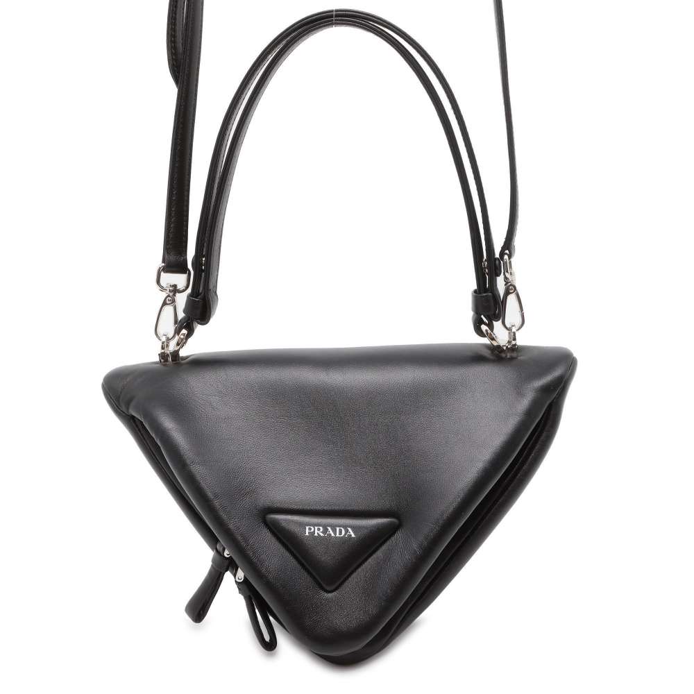Prada Triangle 2Wayhandbag Luxury Handbag Leather Black Travel Bag