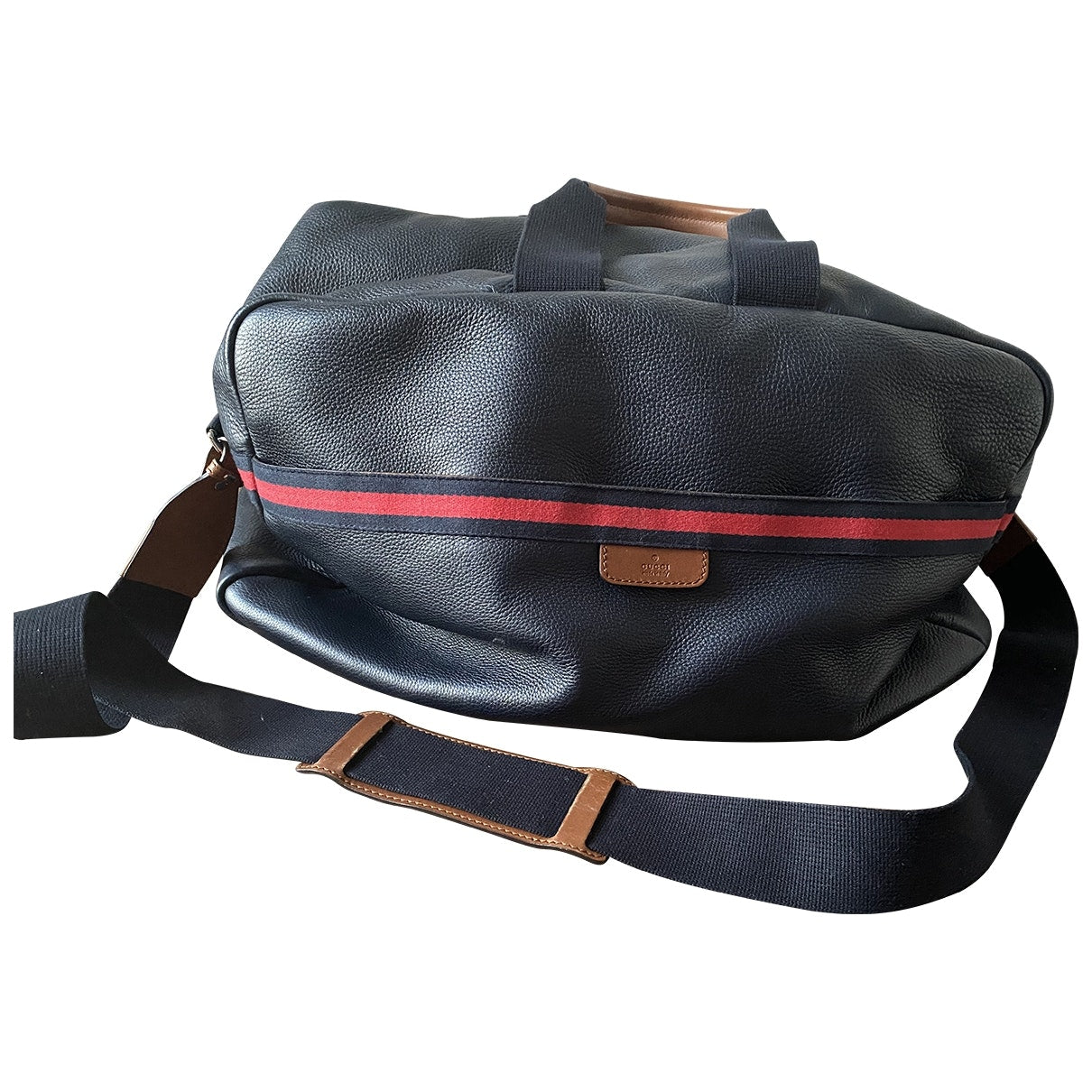 Gucci blue leather travel bag