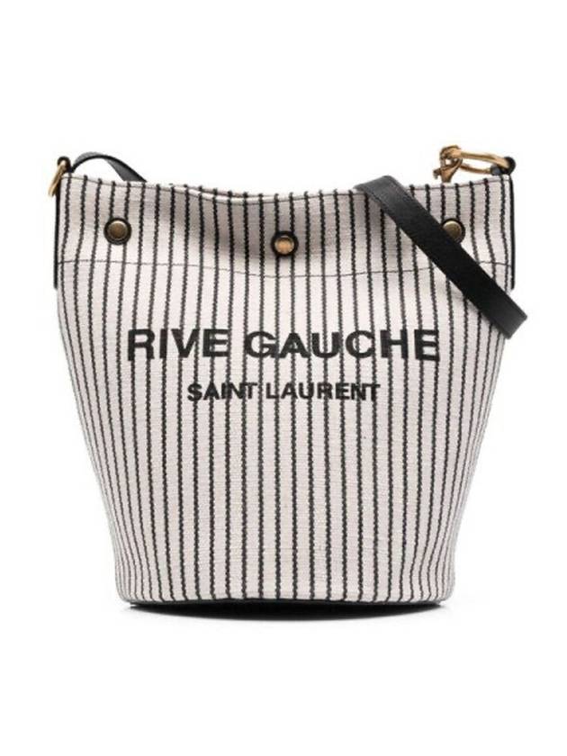 YSL Saint Laurent Saint Laurent Trending Rive Gauche Striped Bucket Leather Canvas Bucket Bag