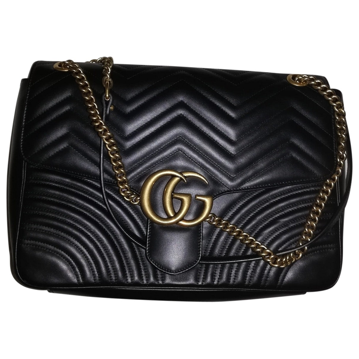 Gucci marmont black leather handbag