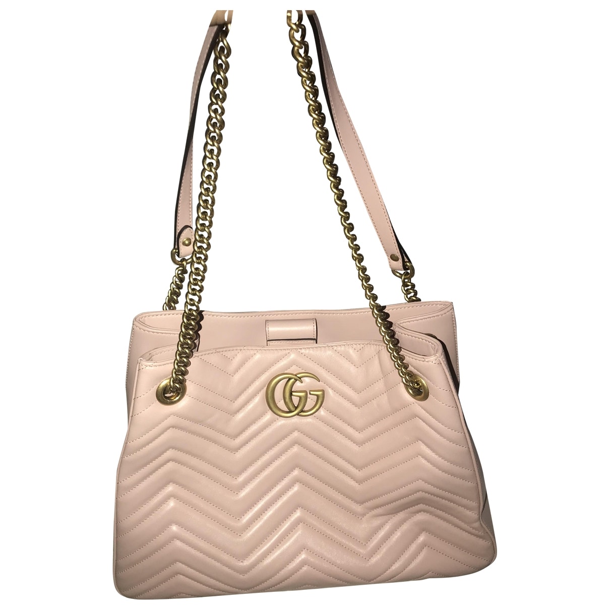 Gucci marmont pink leather handbag